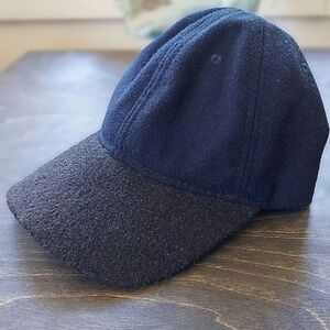 Vtg fleece two-tone navy and charcoal baseball cap